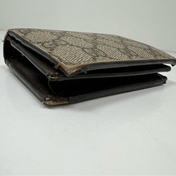 Auth Gucci Surpreme Bifold PVC Leather Beige Wallet - Picture 6 of 13